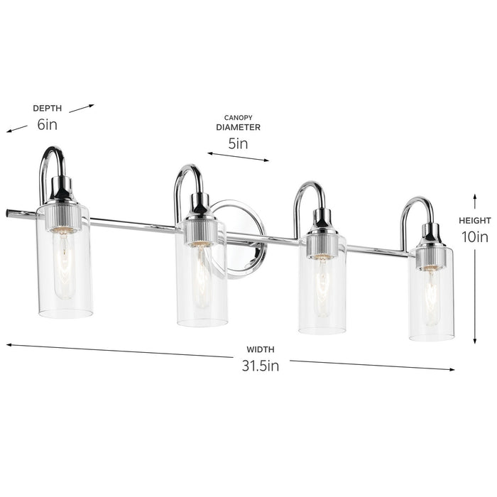 Kichler - 55212CH - Four Light Bath - Kavi - Chrome