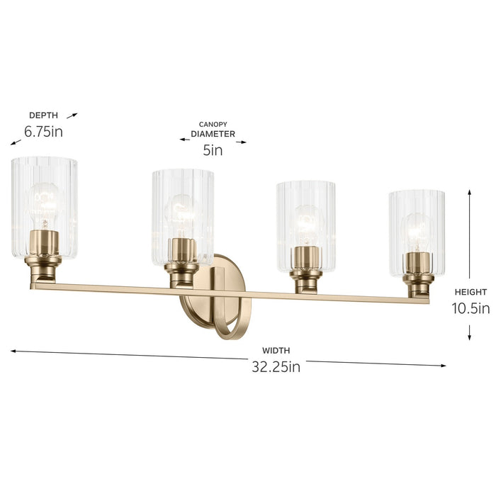Kichler - 55227CPZFLU - Four Light Bath - Gioe - Champagne Bronze