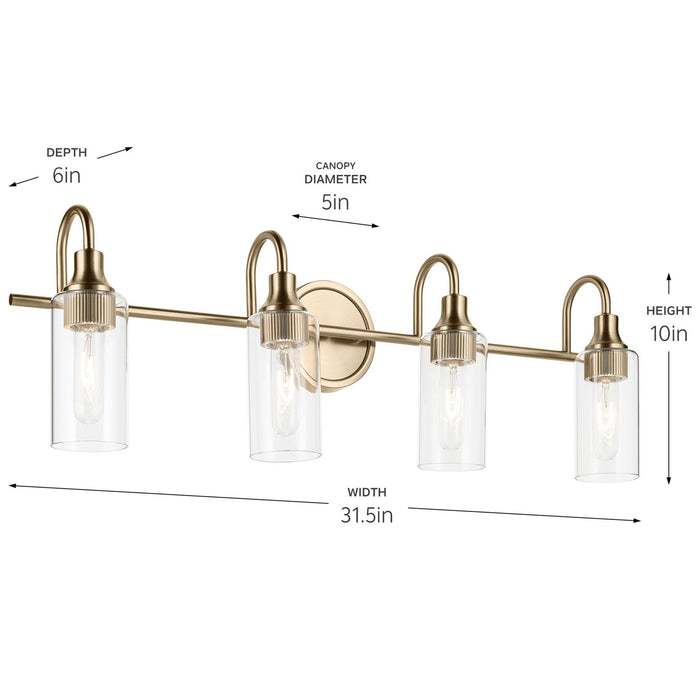 Kichler - 55212CPZ - Four Light Bath - Kavi - Champagne Bronze