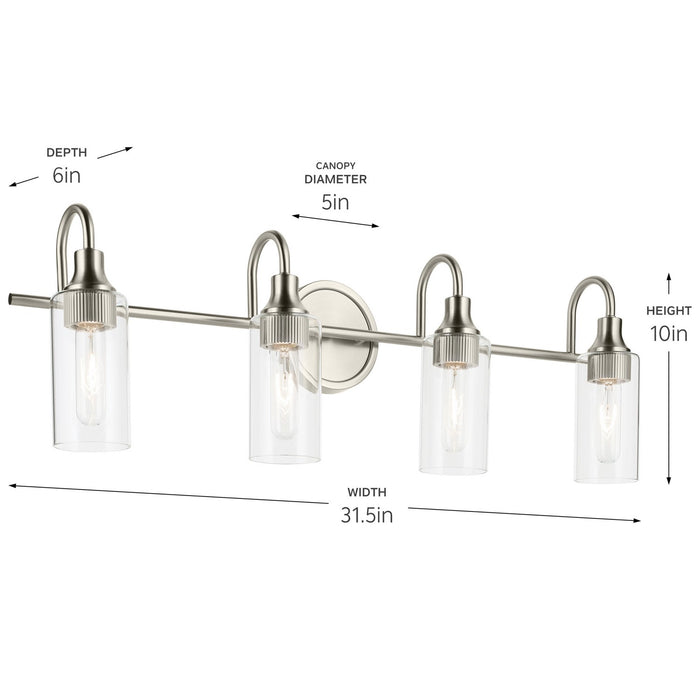Kichler - 55212NI - Four Light Bath - Kavi - Brushed Nickel