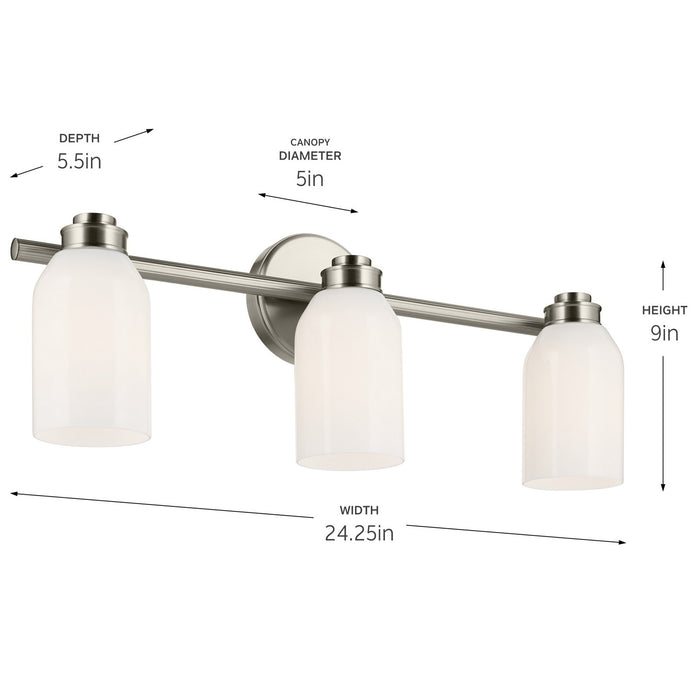 Kichler - 55202NI - Three Light Bath - Shae - Brushed Nickel
