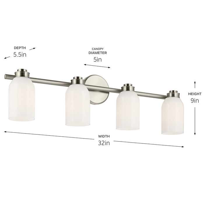 Kichler - 55203NI - Four Light Bath - Shae - Brushed Nickel