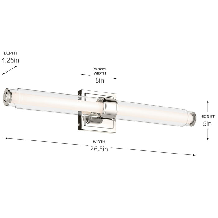 Kichler - 55238PNLED - LED Linear Bath - Laurene - Polished Nickel