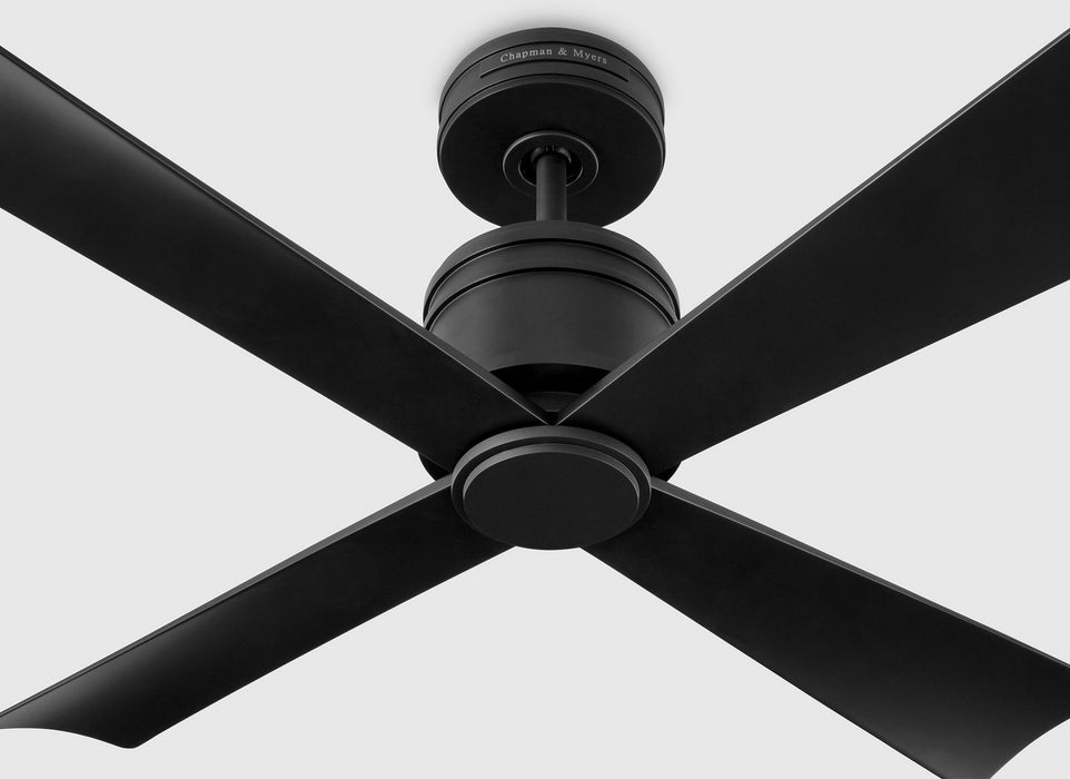 Visual Comfort Fan - 4LNCR44MBK - 44"Ceiling Fan - Launceton 44 - Midnight Black