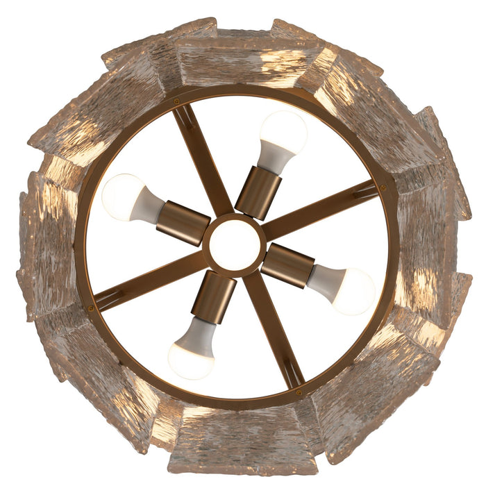 Gabby - SCH-175651 - Five Light Chandelier - Augusta - Antique Brass/Cast Glass