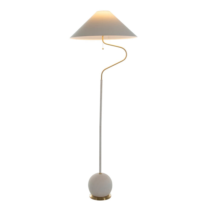 Gabby - SCH-175387 - One Light Floor Lamp - Lombard - Plaster White|Feather White Linen|Brass