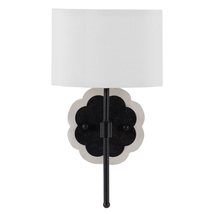 Gabby - SCH-175677 - One Light Wall Sconce - Shirley - Brushed Black/Natural Alabaster