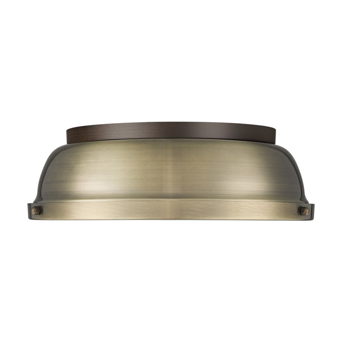Golden - 3602-14 RBZ-AB - Two Light Flush Mount - Duncan - Rubbed Bronze