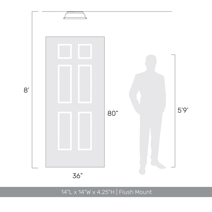 Golden - 3602-14 RBZ-AB - Two Light Flush Mount - Duncan - Rubbed Bronze