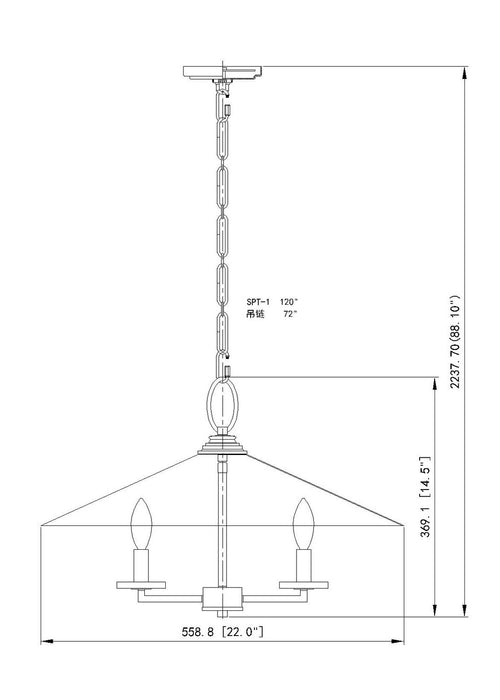 Z-Lite - 1953-22MW - Five Light Pendant - Rialto - Matte White