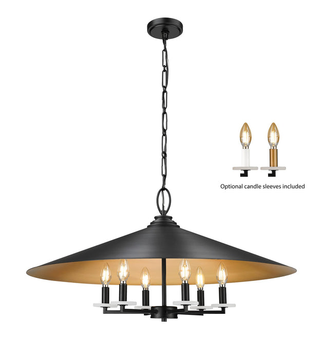 Z-Lite - 1953-32MB - Six Light Pendant - Rialto - Matte Black