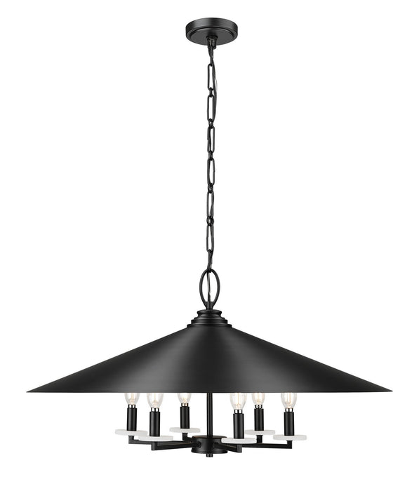 Z-Lite - 1953-32MB - Six Light Pendant - Rialto - Matte Black
