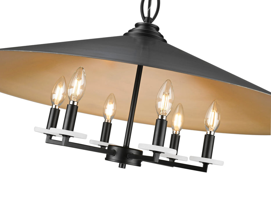 Z-Lite - 1953-32MB - Six Light Pendant - Rialto - Matte Black