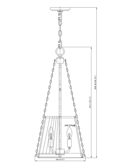 Z-Lite - 1954P12-BN - Four Light Pendant - Madeline - Brushed Nickel