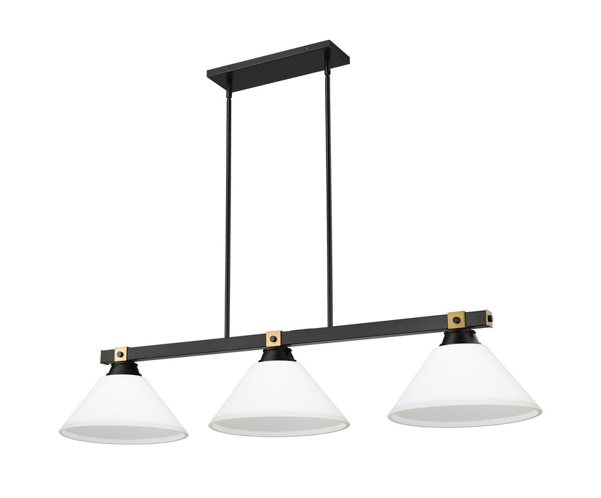 Z-Lite - 1955-3MB-RB-AMO14 - Three Light Billiard - Bronte - Matte Black / Rubbed Brass