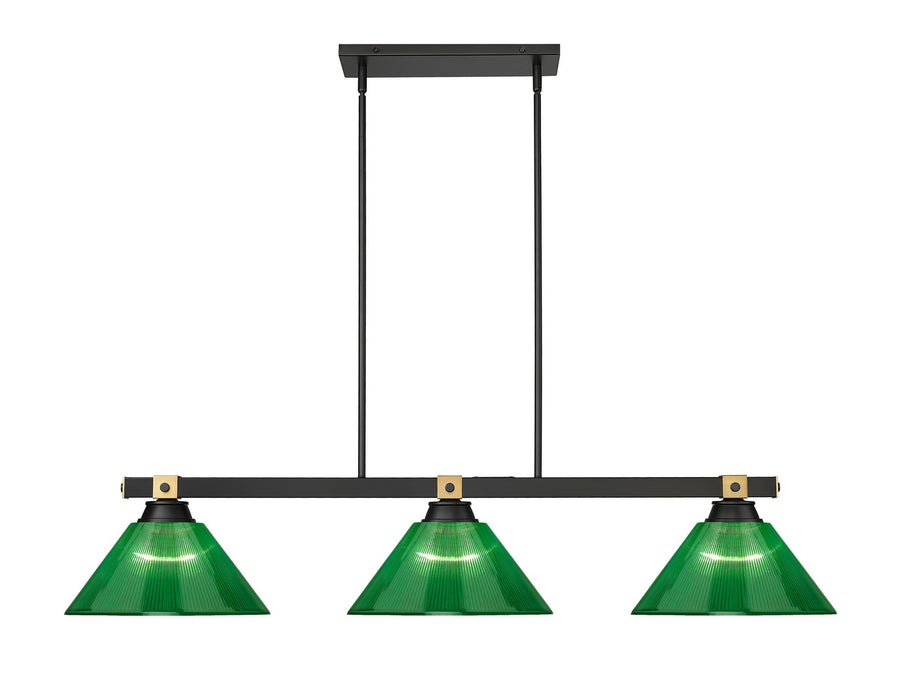 Z-Lite - 1955-3MB-RB-ARG - Three Light Billiard - Bronte - Matte Black / Rubbed Brass