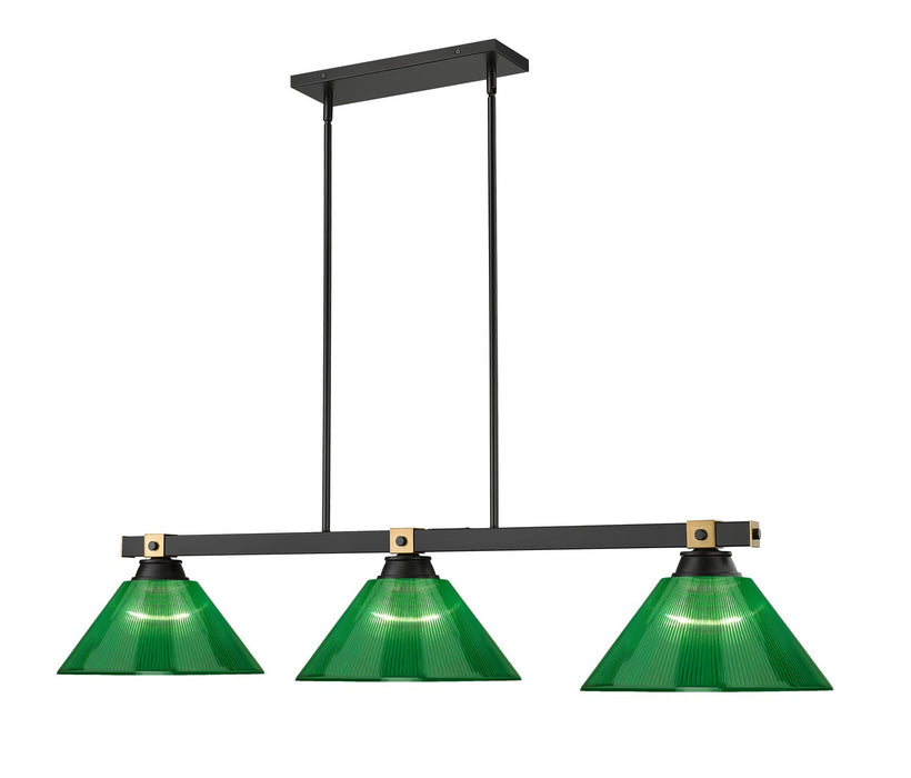 Z-Lite - 1955-3MB-RB-ARG - Three Light Billiard - Bronte - Matte Black / Rubbed Brass