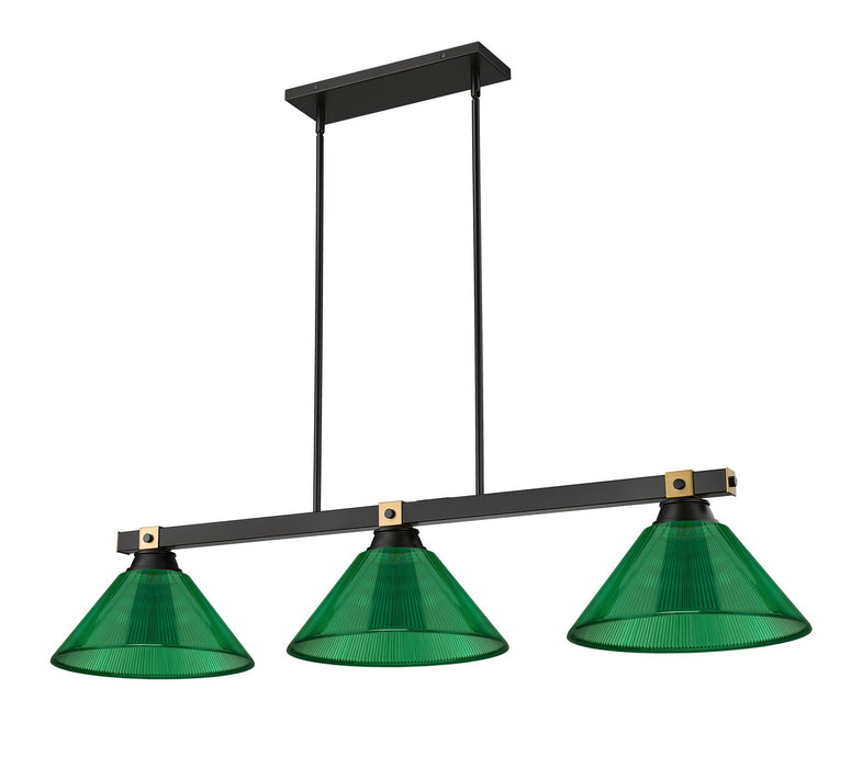 Z-Lite - 1955-3MB-RB-ARG - Three Light Billiard - Bronte - Matte Black / Rubbed Brass