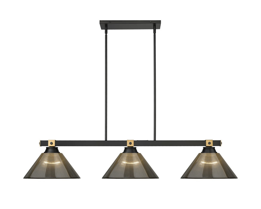 Z-Lite - 1955-3MB-RB-ARS - Three Light Billiard - Bronte - Matte Black / Rubbed Brass