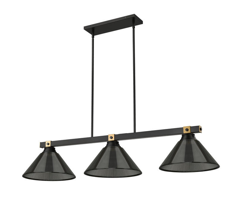 Z-Lite - 1955-3MB-RB-ARS - Three Light Billiard - Bronte - Matte Black / Rubbed Brass