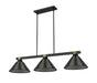 Z-Lite - 1955-3MB-RB-ARS - Three Light Billiard - Bronte - Matte Black / Rubbed Brass