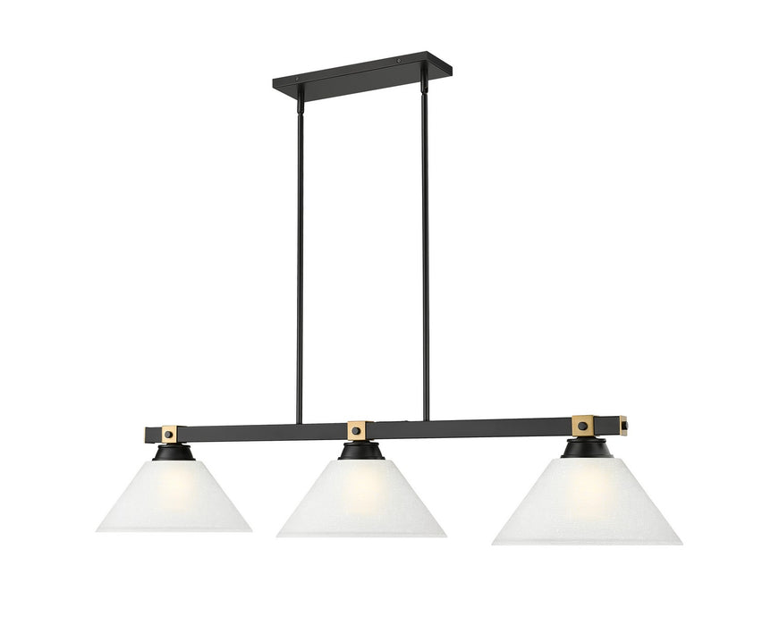 Z-Lite - 1955-3MB-RB-AWL14 - Three Light Billiard - Bronte - Matte Black / Rubbed Brass