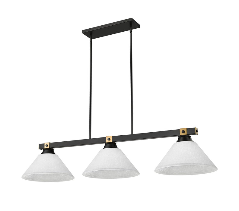 Z-Lite - 1955-3MB-RB-AWL14 - Three Light Billiard - Bronte - Matte Black / Rubbed Brass