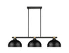 Z-Lite - 1955-3MB-RB-D13MB - Three Light Billiard - Bronte - Matte Black / Rubbed Brass