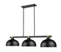 Z-Lite - 1955-3MB-RB-D13MB - Three Light Billiard - Bronte - Matte Black / Rubbed Brass