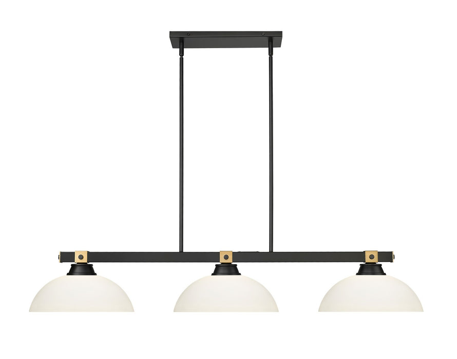Z-Lite - 1955-3MB-RB-DMO14 - Three Light Billiard - Bronte - Matte Black / Rubbed Brass
