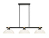 Z-Lite - 1955-3MB-RB-DMO14 - Three Light Billiard - Bronte - Matte Black / Rubbed Brass