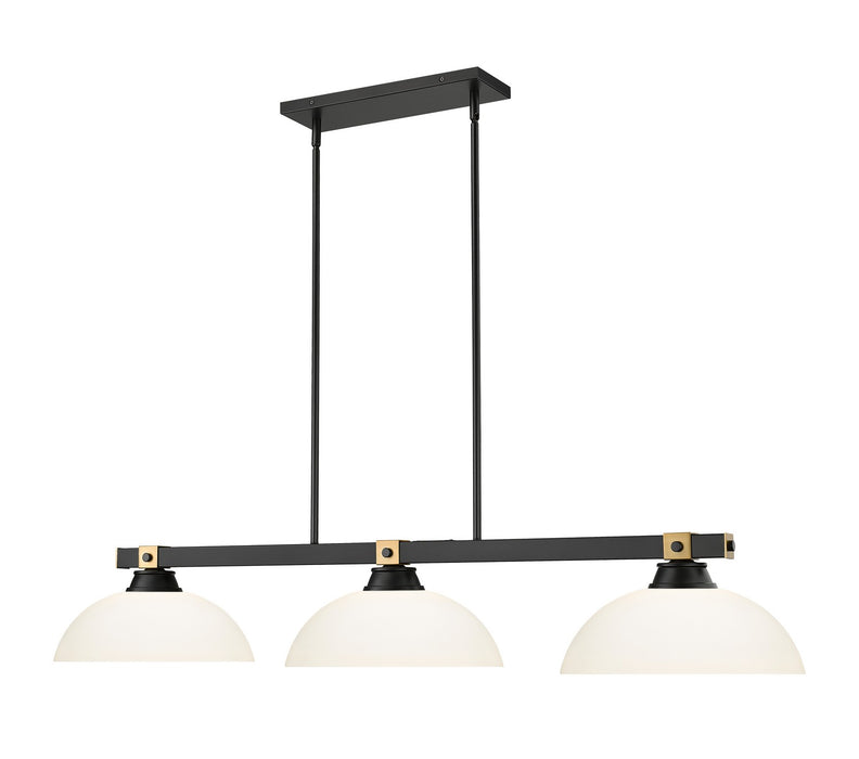 Z-Lite - 1955-3MB-RB-DMO14 - Three Light Billiard - Bronte - Matte Black / Rubbed Brass