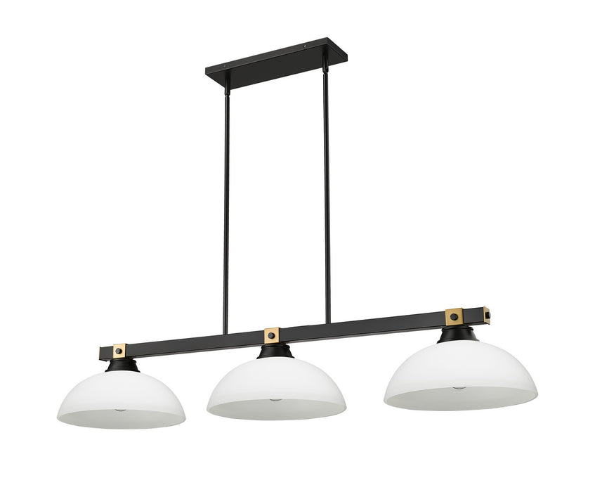 Z-Lite - 1955-3MB-RB-DMO14 - Three Light Billiard - Bronte - Matte Black / Rubbed Brass