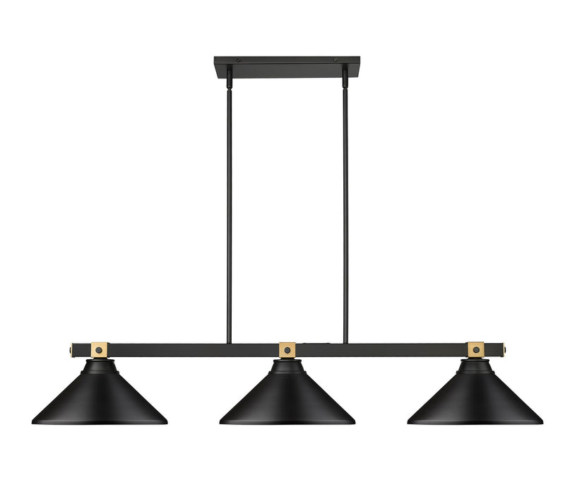 Z-Lite - 1955-3MB-RB-MMB - Three Light Billiard - Bronte - Matte Black / Rubbed Brass