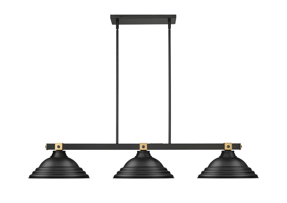 Z-Lite - 1955-3MB-RB-SMB - Three Light Billiard - Bronte - Matte Black / Rubbed Brass