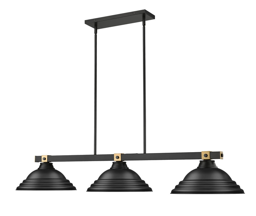 Z-Lite - 1955-3MB-RB-SMB - Three Light Billiard - Bronte - Matte Black / Rubbed Brass