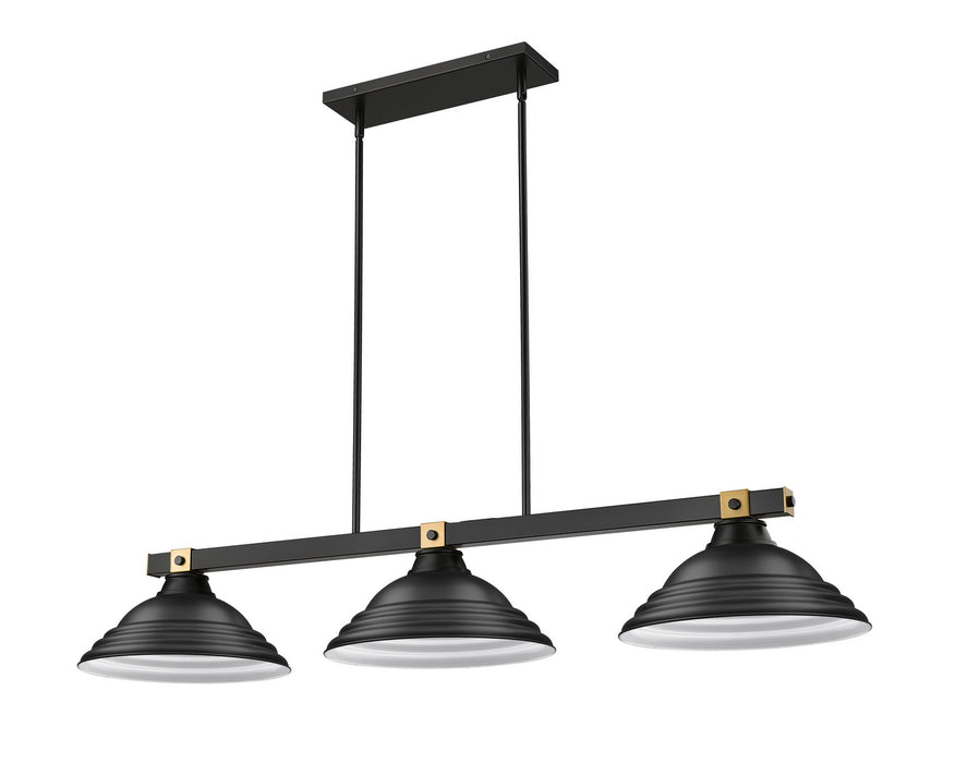 Z-Lite - 1955-3MB-RB-SMB - Three Light Billiard - Bronte - Matte Black / Rubbed Brass