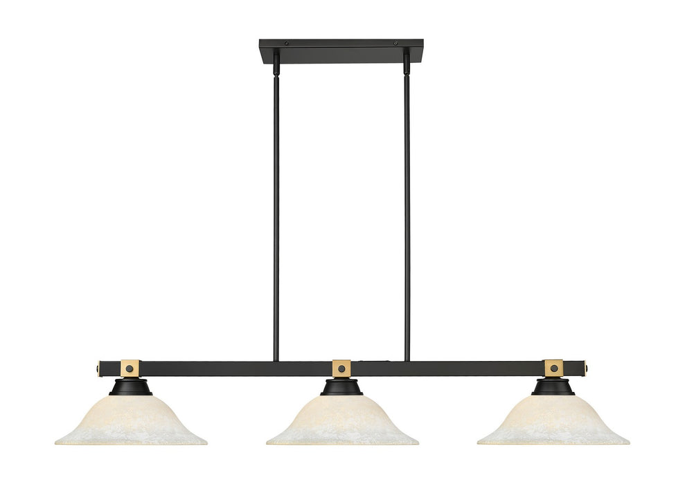 Z-Lite - 1955-3MB-RB-WM16 - Three Light Billiard - Bronte - Matte Black / Rubbed Brass