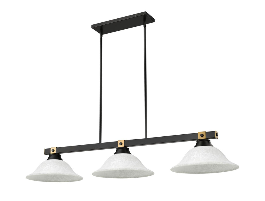 Z-Lite - 1955-3MB-RB-WM16 - Three Light Billiard - Bronte - Matte Black / Rubbed Brass