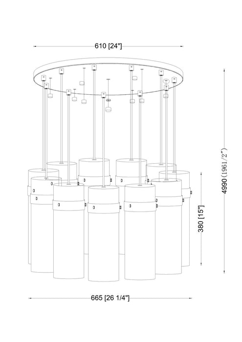 Z-Lite - 7002P5-11R-MB - 11 Light Chandelier - Fontaine - Matte Black
