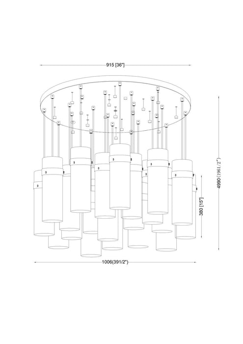 Z-Lite - 7002P5-27R-RB - 27 Light Chandelier - Fontaine - Rubbed Brass