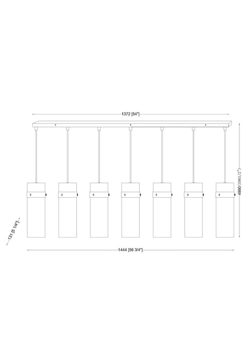 Z-Lite - 7002P5-7L-BN - Seven Light Linear Chandelier - Fontaine - Brushed Nickel