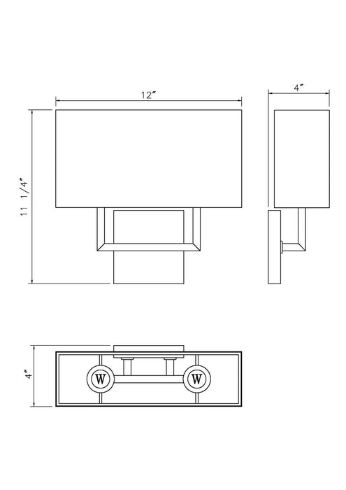 Z-Lite - 815-2S-PN - Two Light Wall Sconce - Saxon - Polished Nickel