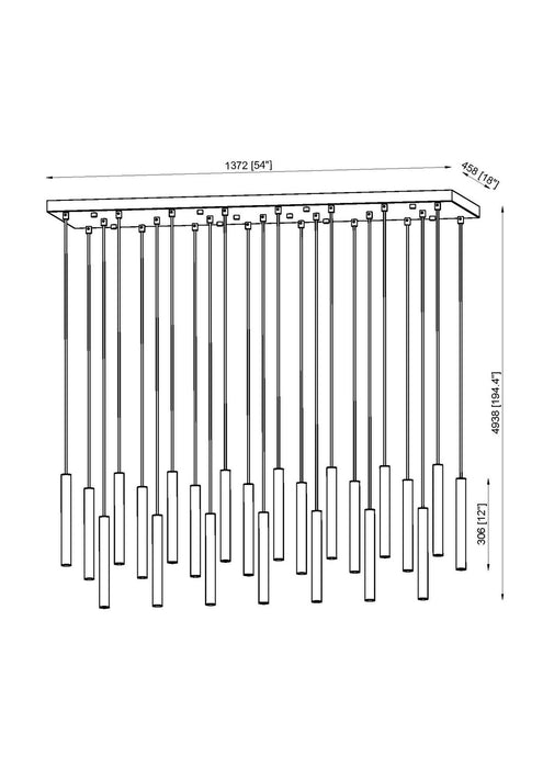 Z-Lite - 919MP12-23L-MGLD-LED - LED Linear Chandelier - Forest - Modern Gold