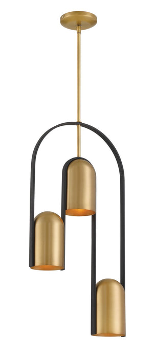 Minka-Lavery - 153-782 - Three Light Pendant - Cane - Legacy Brass & Sand Coal