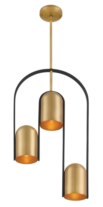 Minka-Lavery - 153-782 - Three Light Pendant - Cane - Legacy Brass & Sand Coal