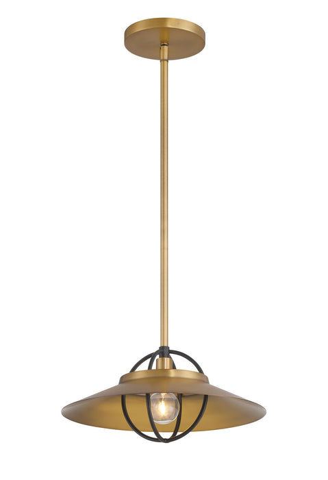 Minka-Lavery - 154-876 - One Light Pendant - Newburie - Legacy Brass & Dark Matte Blac