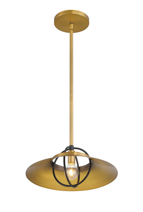 Minka-Lavery - 154-876 - One Light Pendant - Newburie - Legacy Brass & Dark Matte Blac