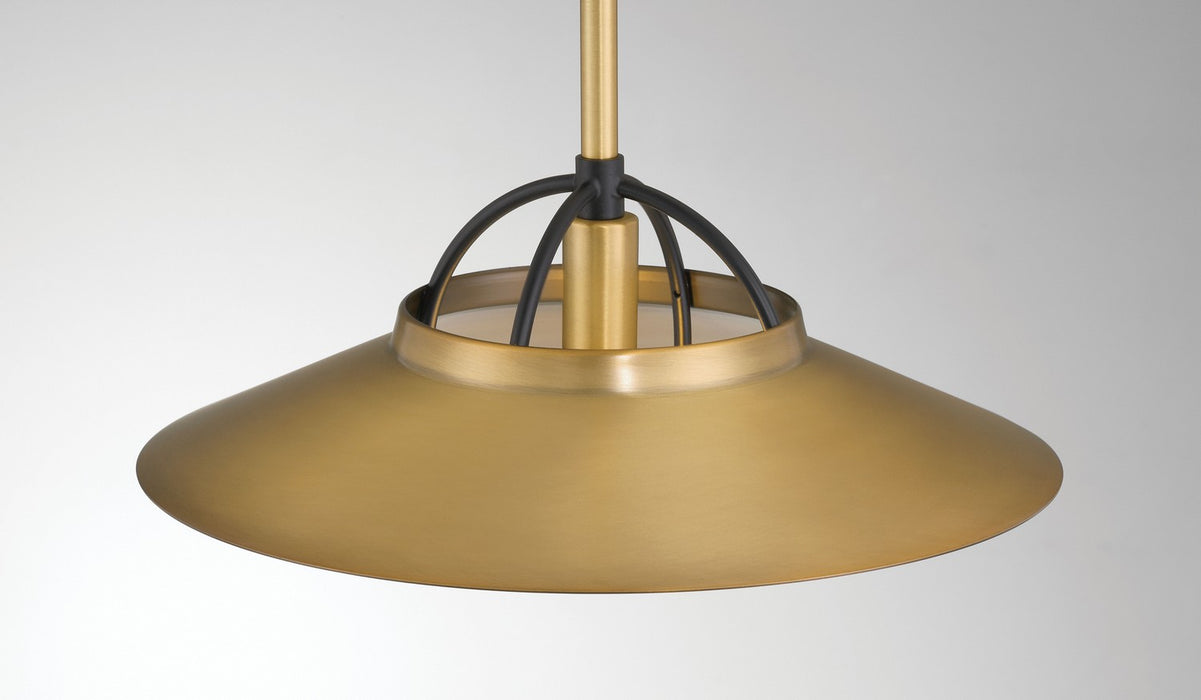 Minka-Lavery - 154-876 - One Light Pendant - Newburie - Legacy Brass & Dark Matte Blac