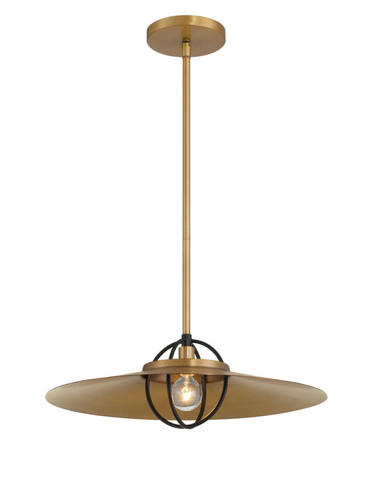 Minka-Lavery - 155-876 - One Light Pendant - Newburie - Legacy Brass & Dark Matte Blac